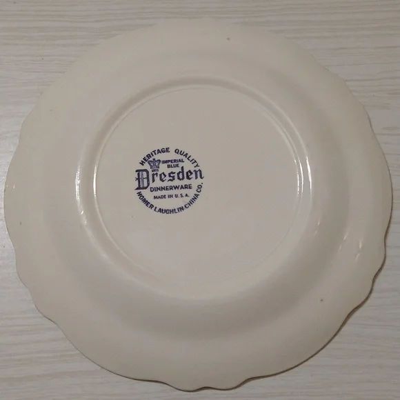 Vintage Homer Laughlin Dresdan Imperial Blue 10" Dinner Plate - Picture 2 of 2